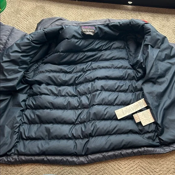 Patagonia Kids Down Sweater Size Large Small 7/8 Navy Blue Insulated Coat Jacket - Picture 7 of 7